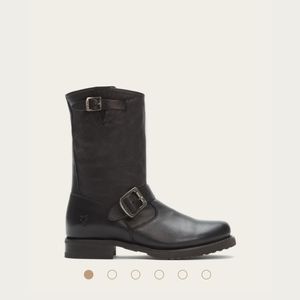 FRYE, VERONICA SHORT, Womens, Sz. 9M, Black, Buckled, Mid-Calf, Leather, Boots